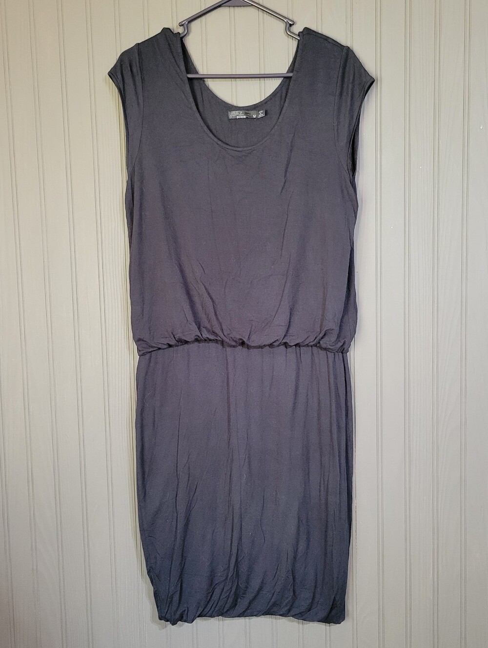 PrAna Sleeveless Knit Dress Elastic Drop Waist Scoop Neck Black Women's Medium